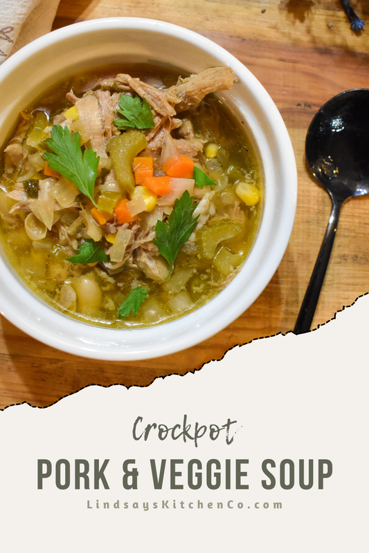 Easy Crockpot Pulled Pork & Veggie Soup (Freezer-Friendly!)