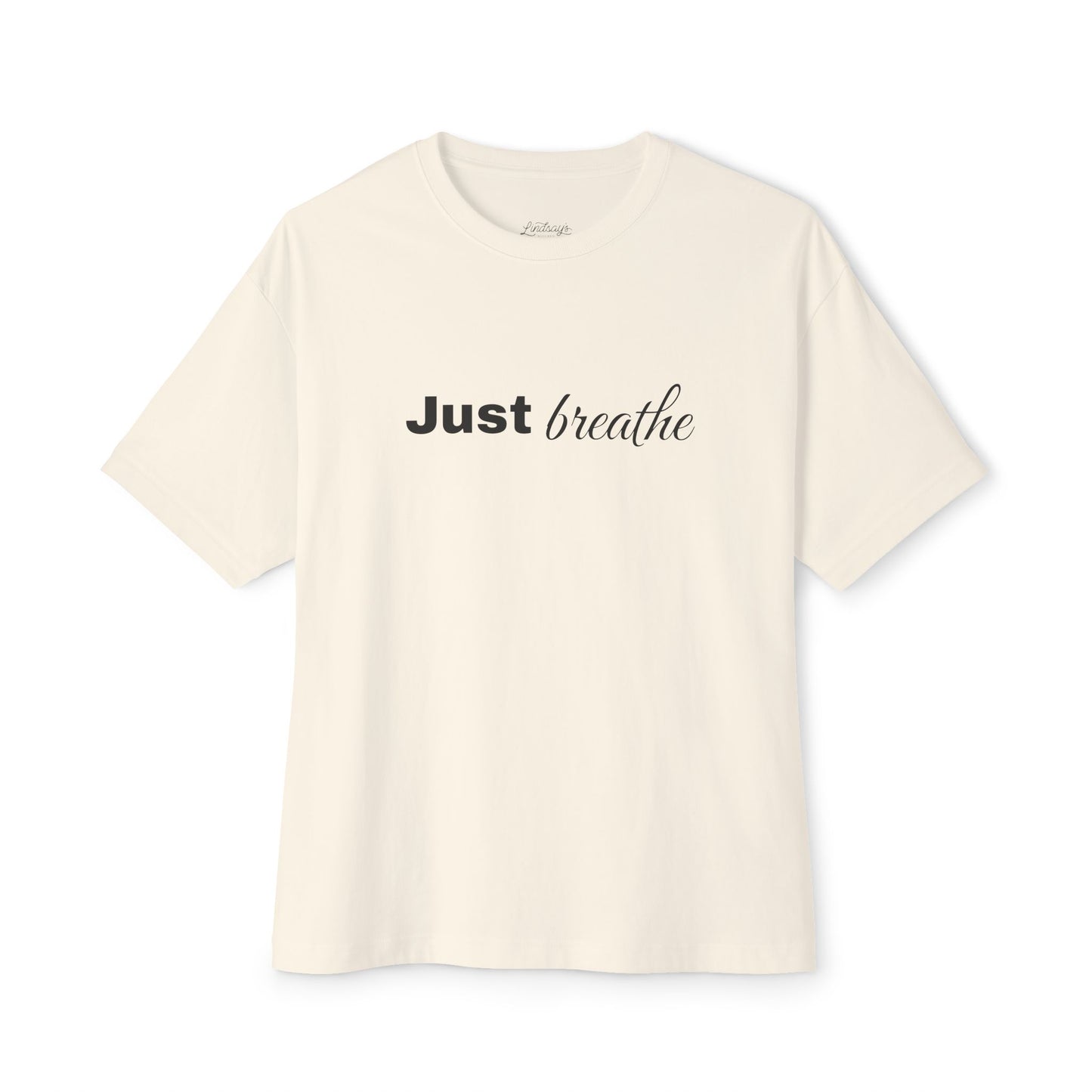 Just Breathe Oversized Boxy Tee – Cream | Lindsay’s Kitchen Uplifting Apparel