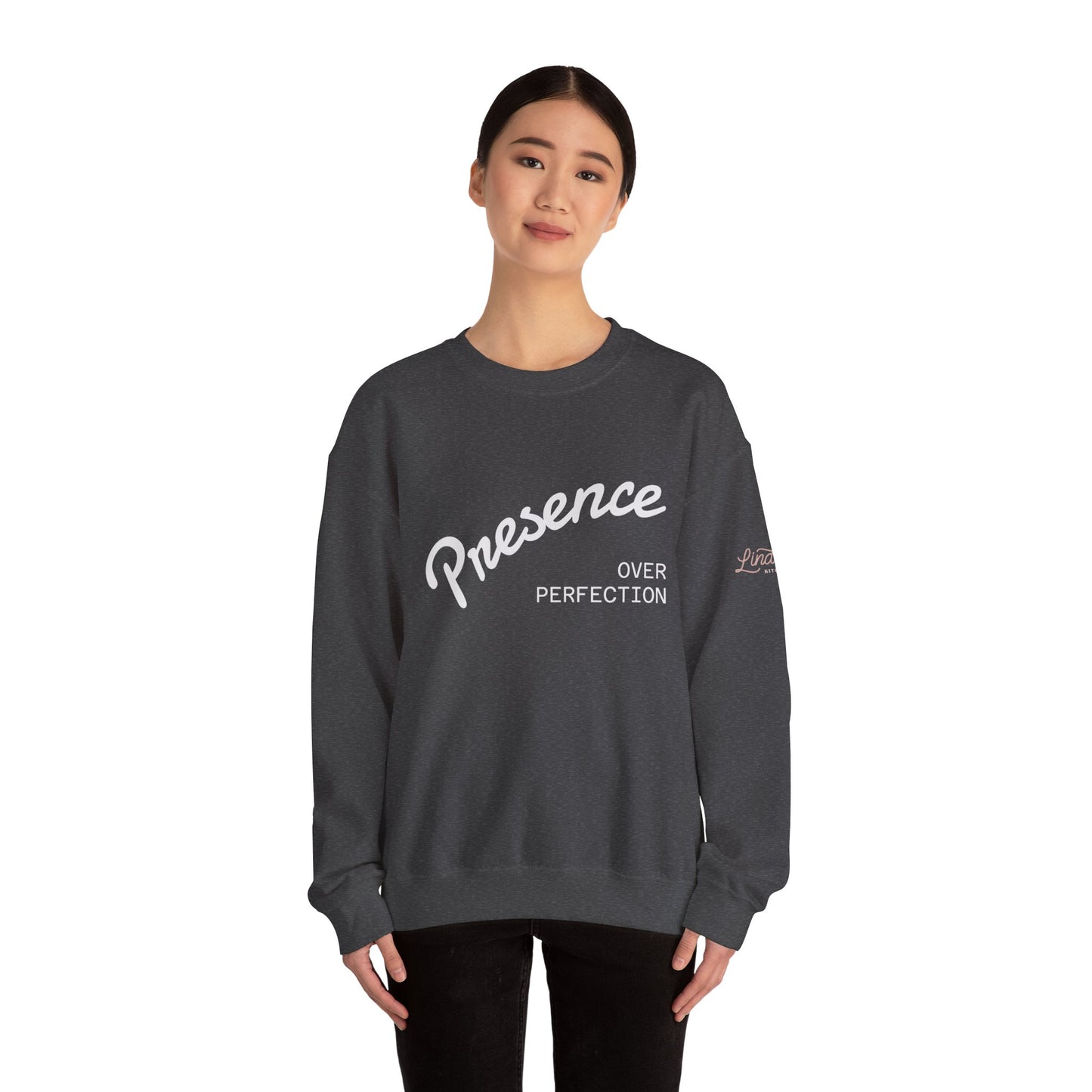 Presence Over Perfection Crewneck Sweatshirt | Lindsay’s Kitchen Cozy Apparel