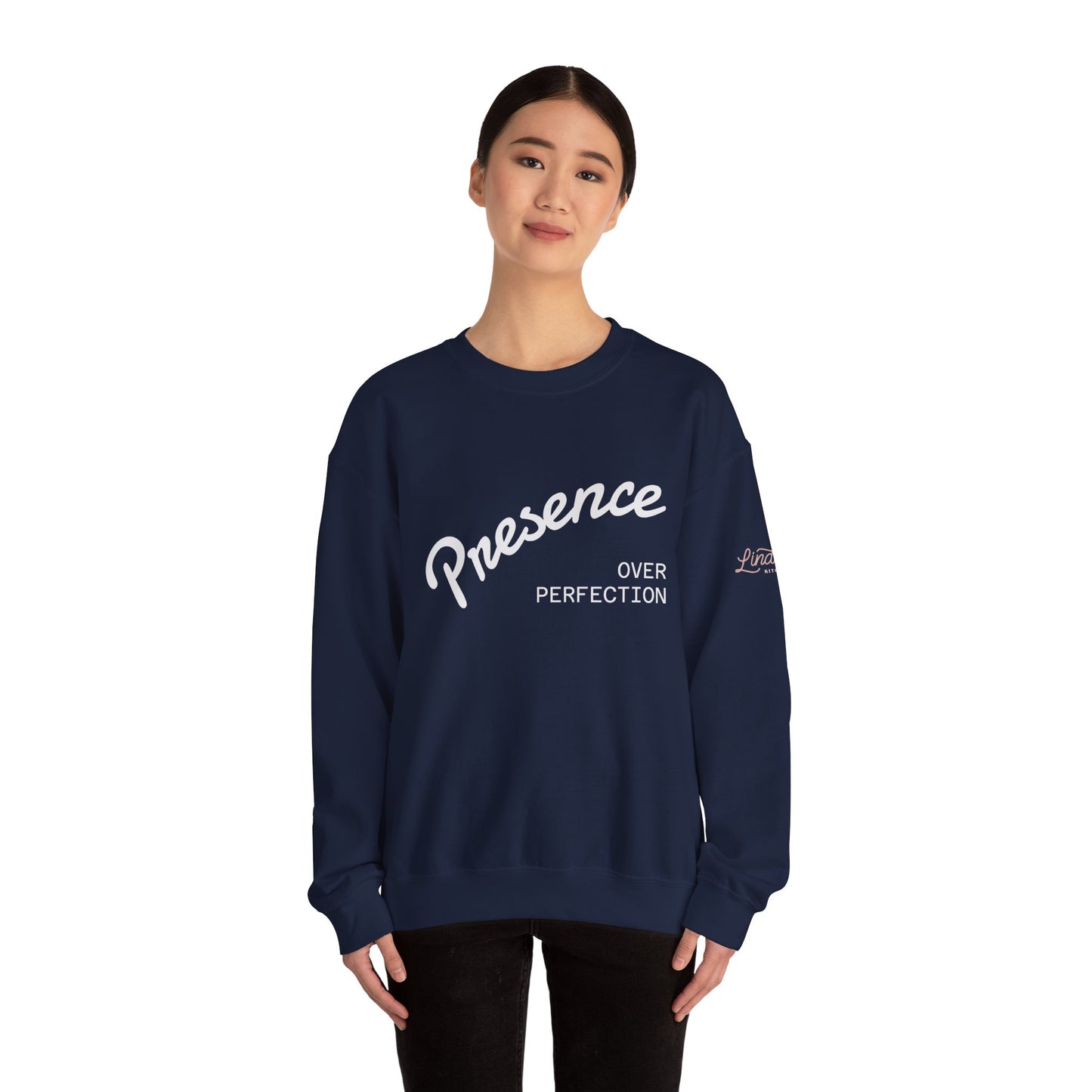 Presence Over Perfection Crewneck Sweatshirt | Lindsay’s Kitchen Cozy Apparel